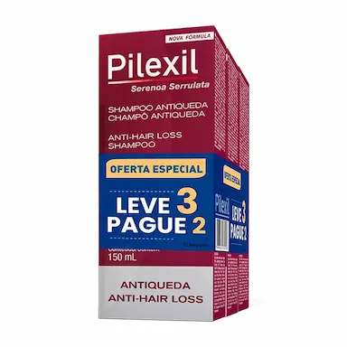Kit Shampoo Pilexil Antiqueda com 3 unidades de 150ml cada