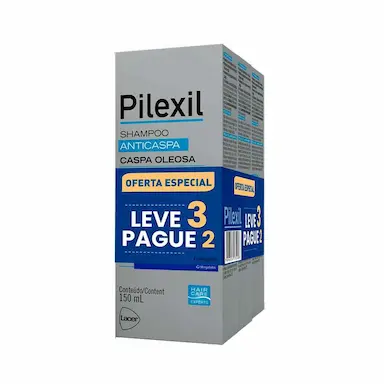 Kit Shampoo Pilexil Anticaspa Caspa Oleosa com 3 unidades de 150ml