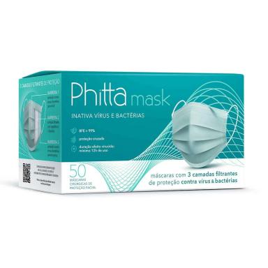 Máscara Cirúrgica Descartável Tripla PhittaMask 50 unidades