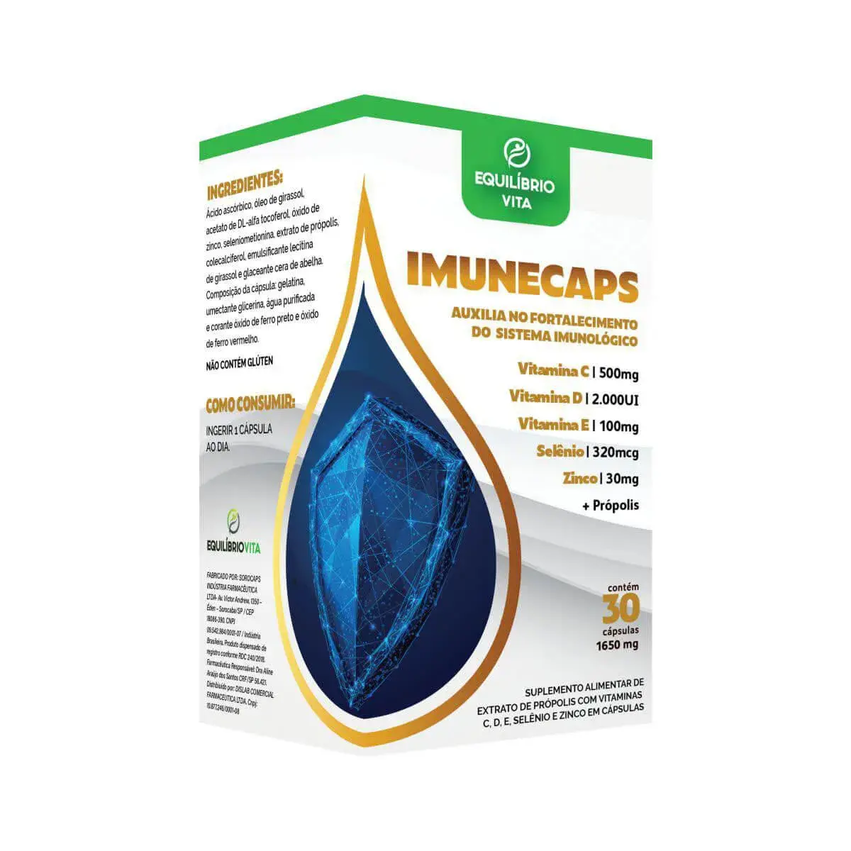Suplemento Alimentar Imunecaps 1650mg Equilíbrio Vita com 30 Cápsulas