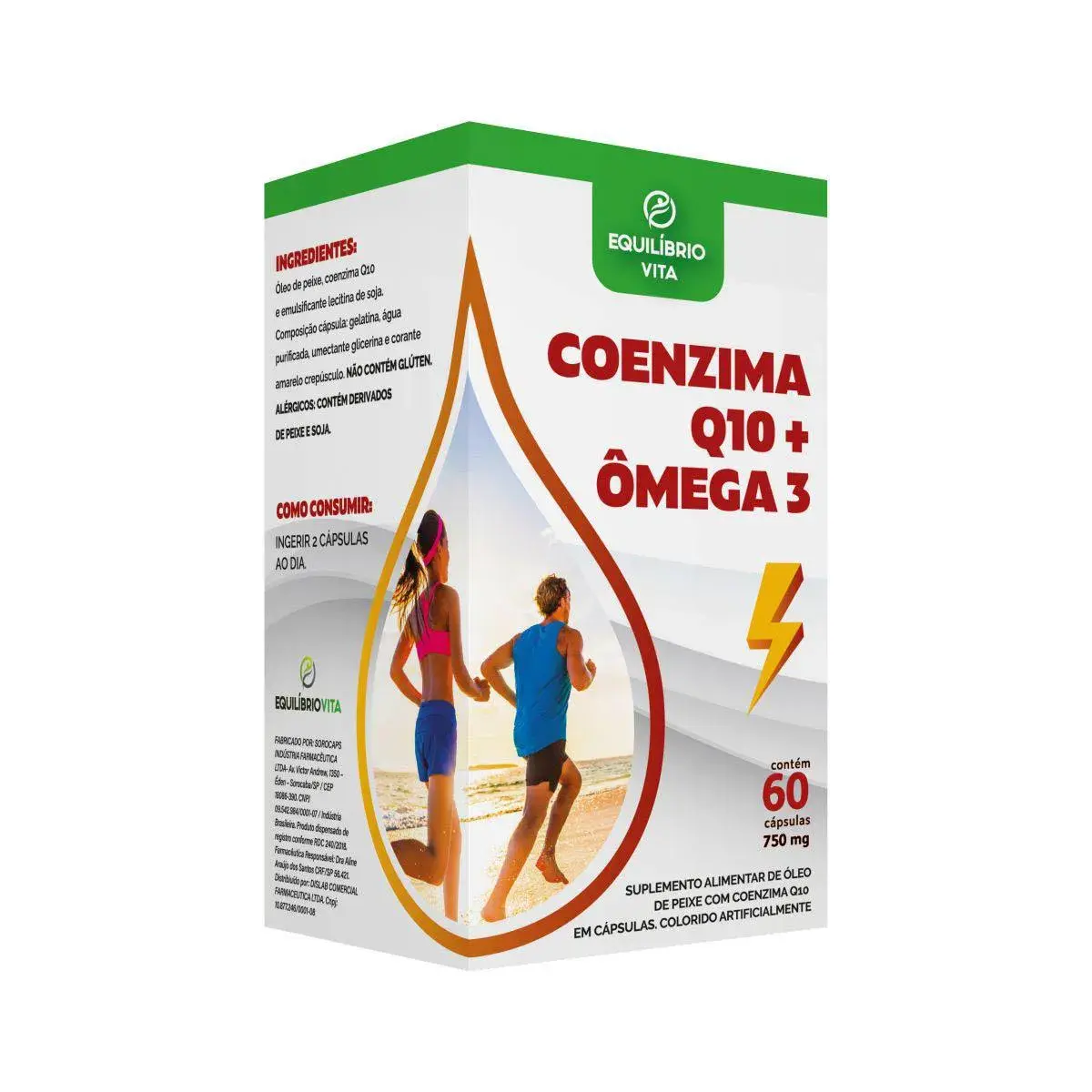 Suplemento Alimentar Coenzima Q10 + Ômega 3 Equilíbrio Vita com 60 Cápsulas