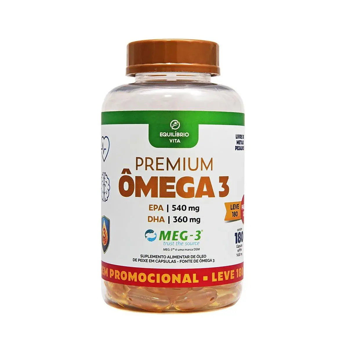 Ômega 3 Equilíbrio Vita 1000mg com 180 cápsulas