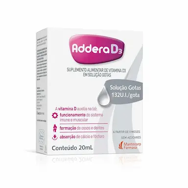 Vitamina D Addera D3 132UI Gotas com 20ml