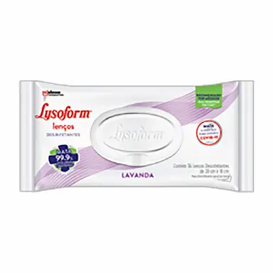 Lenço Desinfetante Lysoform Lavanda com 36 unidades