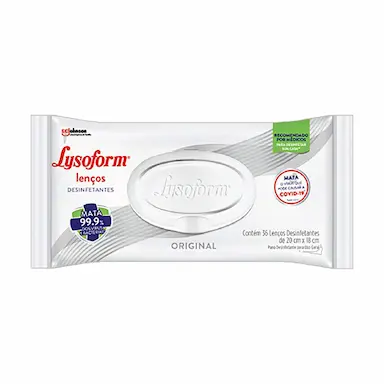 Lenço Umedecido Desinfetante Lysoform Original Pacote 36 unidades
