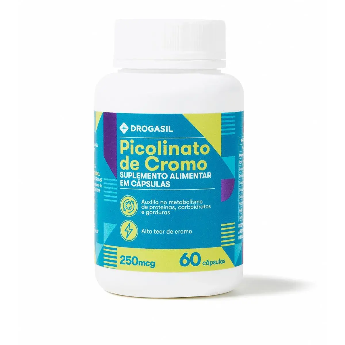 Suplemento Alimentar Picolinato de Cromo 250mg Drogasil com 60 Cápsulas