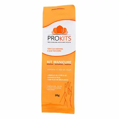 Kit Manicure Prokits com Palito de Bambu + Lixa + Par de Luvas com Emoliente
