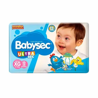 Fralda Babysec Ultrasec Jumbinho Galinha Pintadinha XG - 12 Unidades