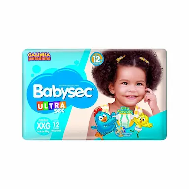 Fralda Babysec Ultrasec Jumbinho Galinha Pintadinha XXG - 12 Unidades