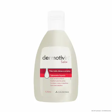 Sabonete Líquido Facial Dermotivin Salix Pele Oleosa e Acneica com 120ml