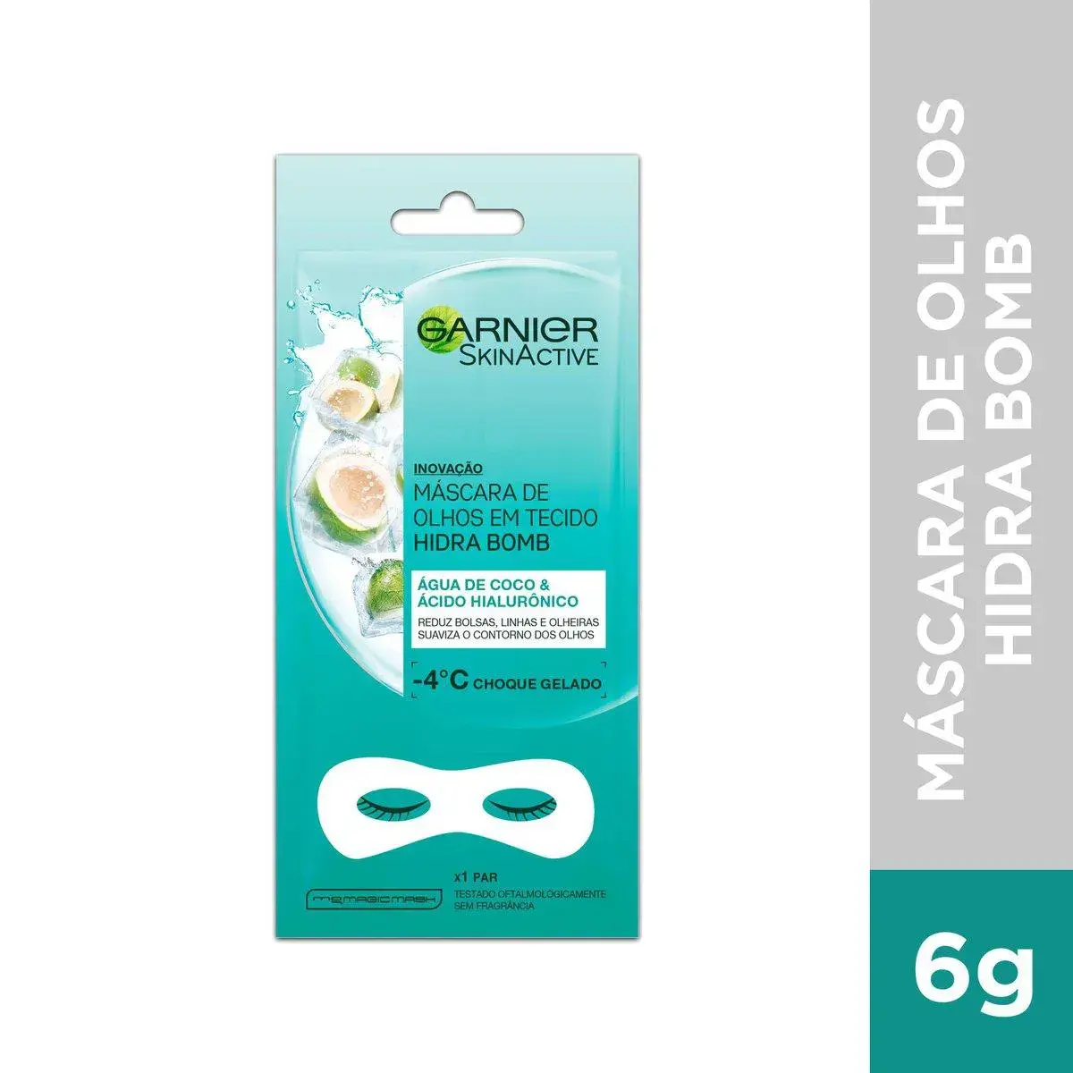 Máscara de Olhos em Tecido Garnier Hidra Bomb Água de Coco 6g