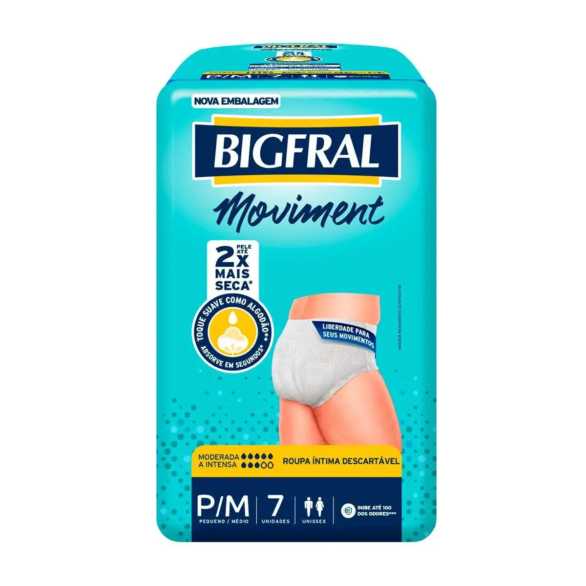 Roupa Íntima Descartável Bigfral Moviment P/M 7 unidades