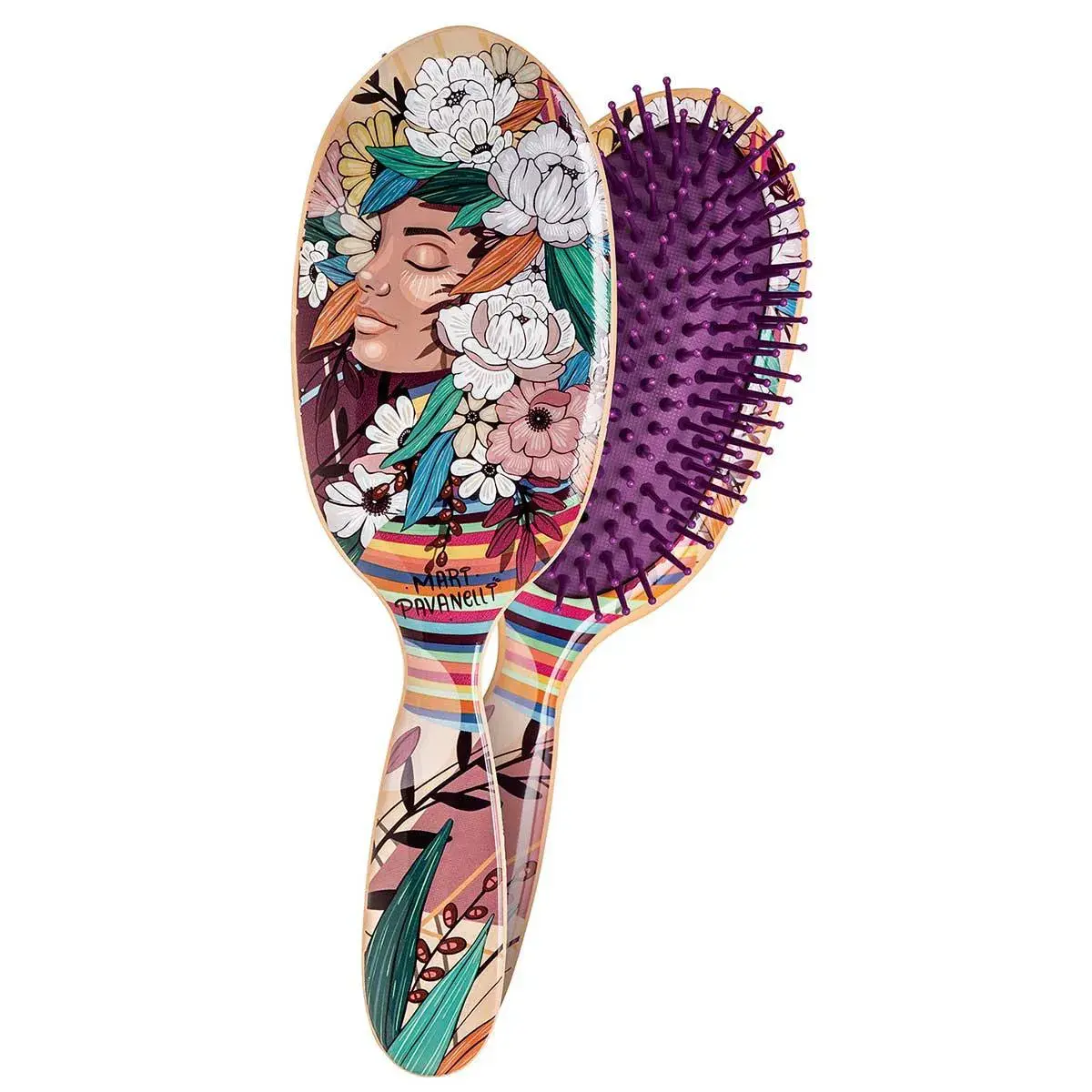Escova de Cabelo Belliz Florescer Oval com 1 Unidade