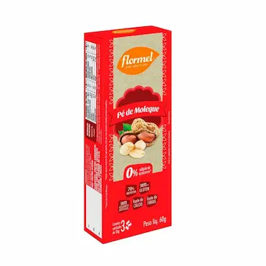 Pé de Moleque Flormel Zero adição de açúcares com 60g