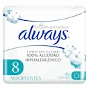 Absorvente Always Hipoalergênico Cotton Protection com Abas com 8 Unidades