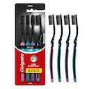 Kit Escova de Dente Colgate Slim Soft Black Carvão 4 unidades
