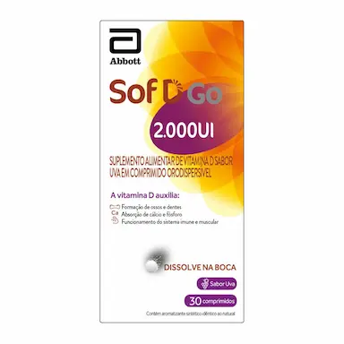 Suplemento Alimentar Sof D Go 2.000UI 30 Comprimidos