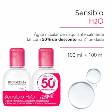 Kit Água Micelar Dermatólogica Bioderma Sensibio H2O com 2 Unidades