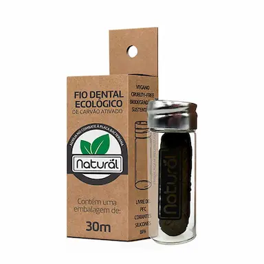 Fio Dental Ecológico de Carvão Ativado Natural com 1 unidade de 30m