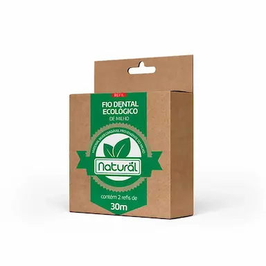 Fio Dental Ecológico de Milho Natural com 2 refis de 30m