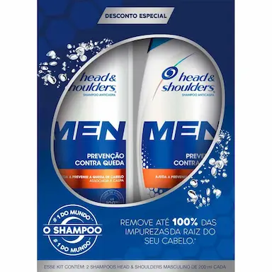 Kit Shampoo Head & Shoulders Men Prevenção Contra Queda 2 Unidades de 200ml cada
