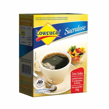 Adoçante em Pó Lowçucar Sucralose com 50 sachês de 30g cada