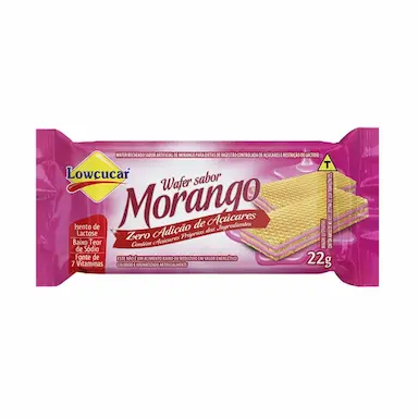 Mini Wafer Lowçucar Zero Açúcar Morango com 22g