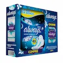Kit Absorvente Always Noites Tranquilas Seca com 32 Unidades + Lenço Umedecido com 16 Unidades