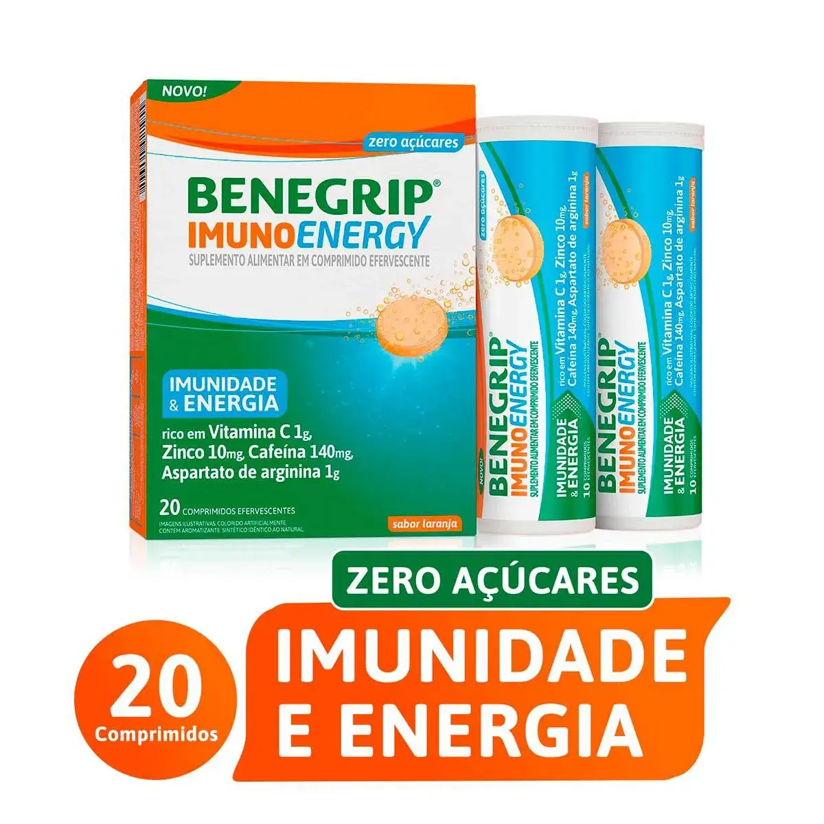 Benegrip Imuno Energy com 20 comprimidos efervescentes