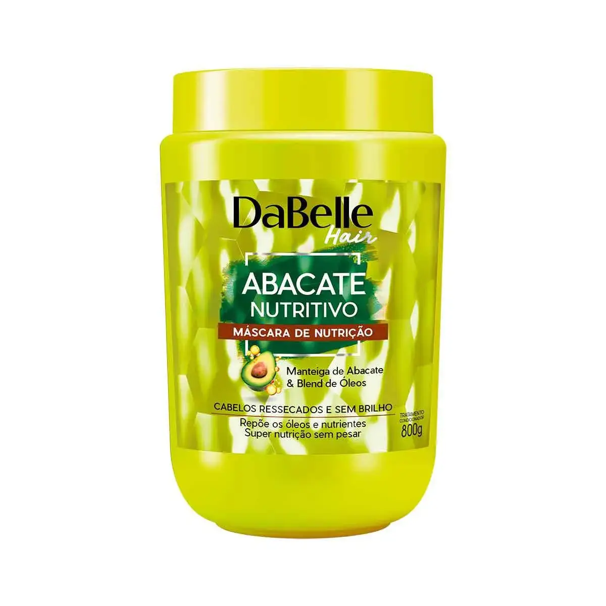 Máscara de Nutrição Capilar DaBelle Hair Abacate Nutritivo para Cabelos Ressecados com 800g