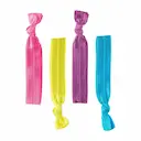 Conjunto de Elástico de Cabelo Lanossi Hair Ties Neon com 4 Unidades