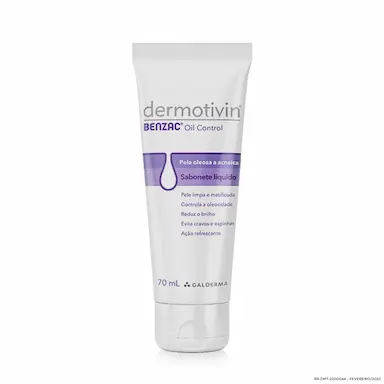 Sabonete Líquido Facial Dermotivin Benzac Oil Control Pele Oleosa a Acneica com 70ml