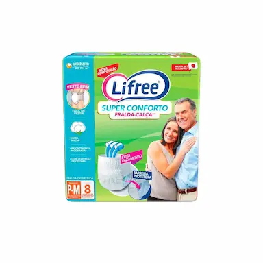 Roupa Íntima Lifree Super Conforto P/M 8 unidades