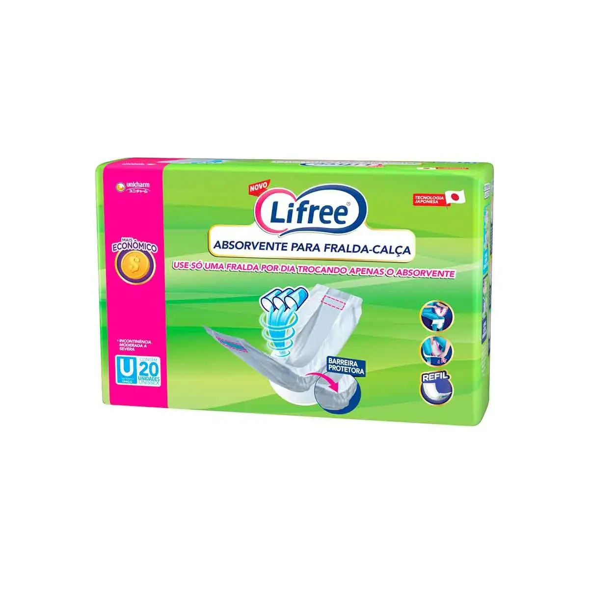 Refil para Roupa Íntima Lifree Absorvente Tamanho Único 20 unidades