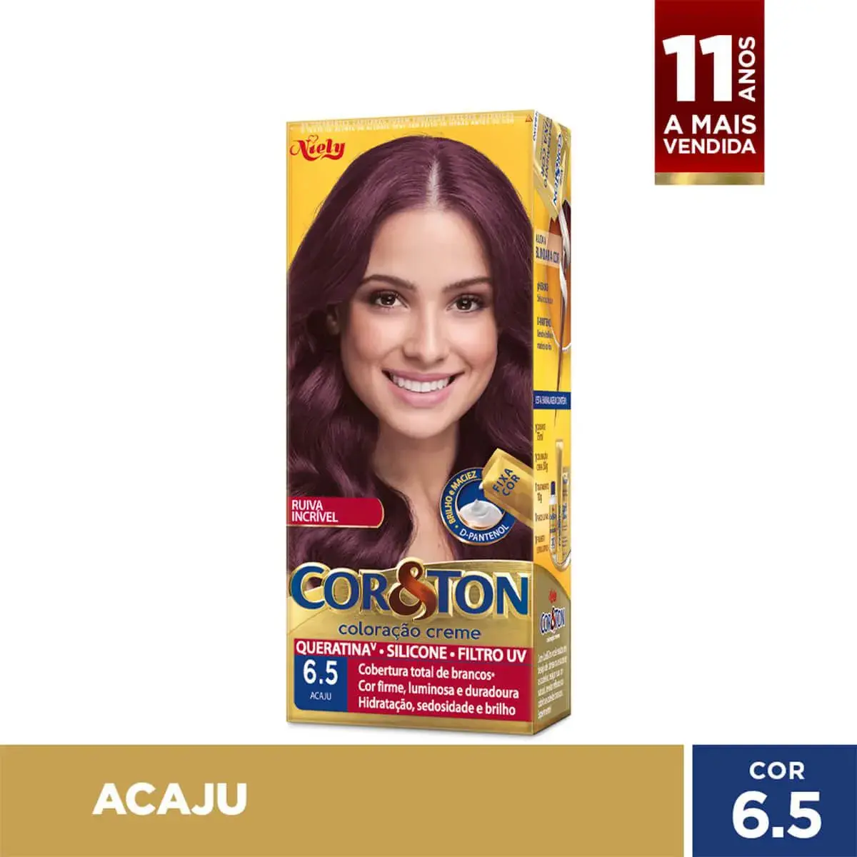 Tintura Cor&Ton Niely 6.5 Ruiva Incrível Acaju 1 Unidade