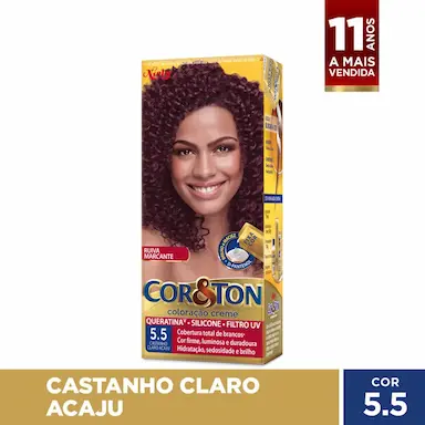 Tintura Cor&Ton Niely 5.5 Castanho Claro Acaju com 1 Unidade