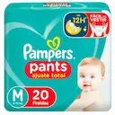 Fralda Pampers Pants Ajuste Total M - 20 Unidades