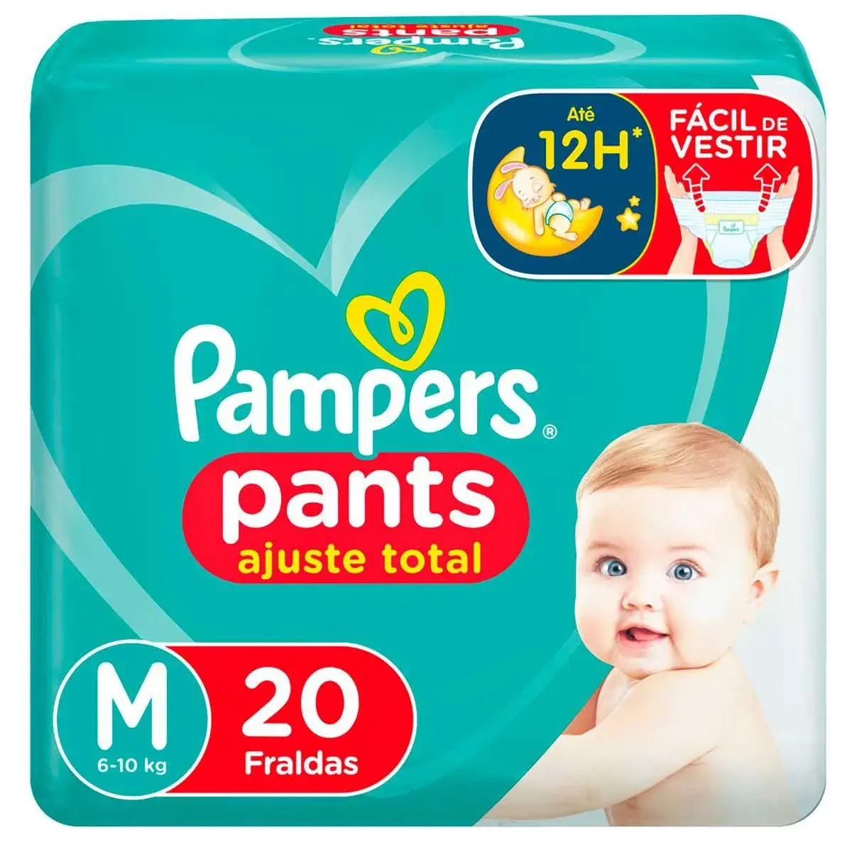 Fralda Pampers Pants Ajuste Total M - 20 Unidades