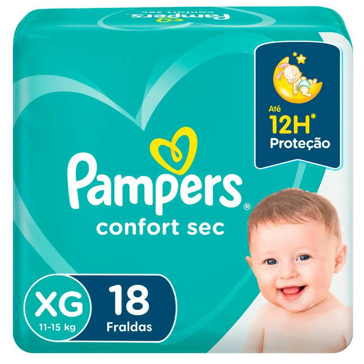 Fralda Pampers Confort Sec XG - 18 Unidades