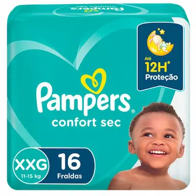 Fralda Pampers Confort Sec XXG - 16 Unidades