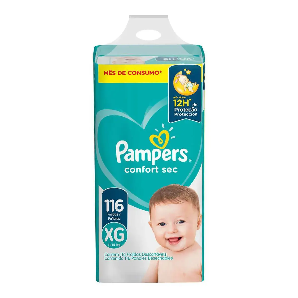 Fralda Pampers Confort Sec XG - 116 Unidades