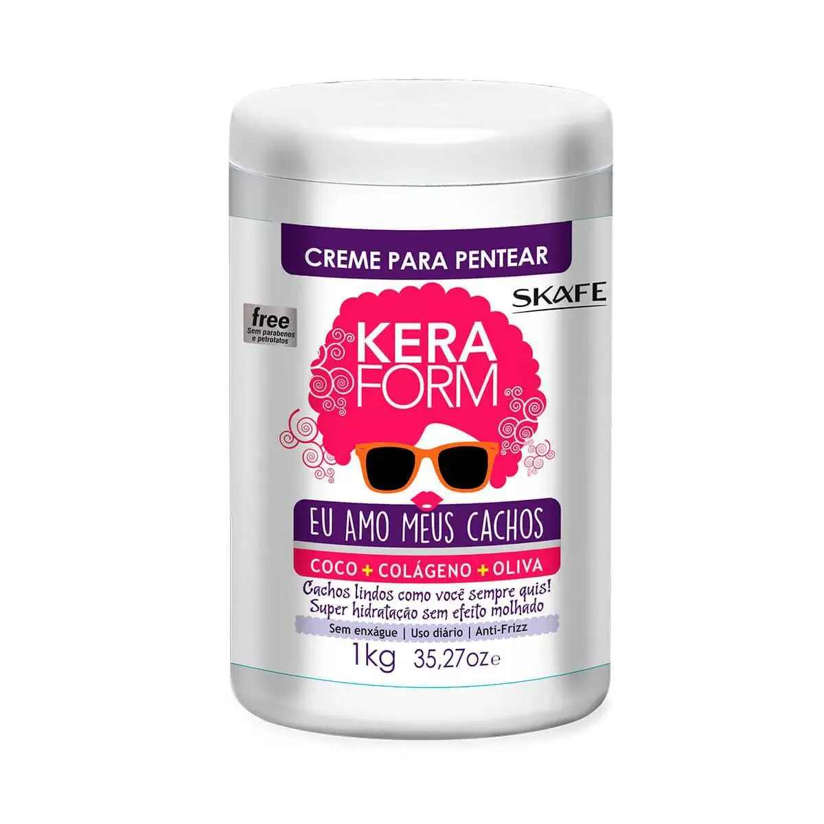 Creme para Pentear Skafe Keraform Eu Amo meus Cachos com 1kg