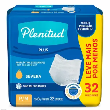 Roupa Íntima Descartável Unissex Plenitud Active Plus P/M 32 unidades