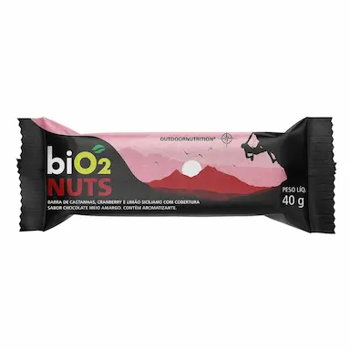 Barra de Cereal Nuts biO2 Castanhas e Frutas Sabor Cranberry com Limão Siciliano com 40g