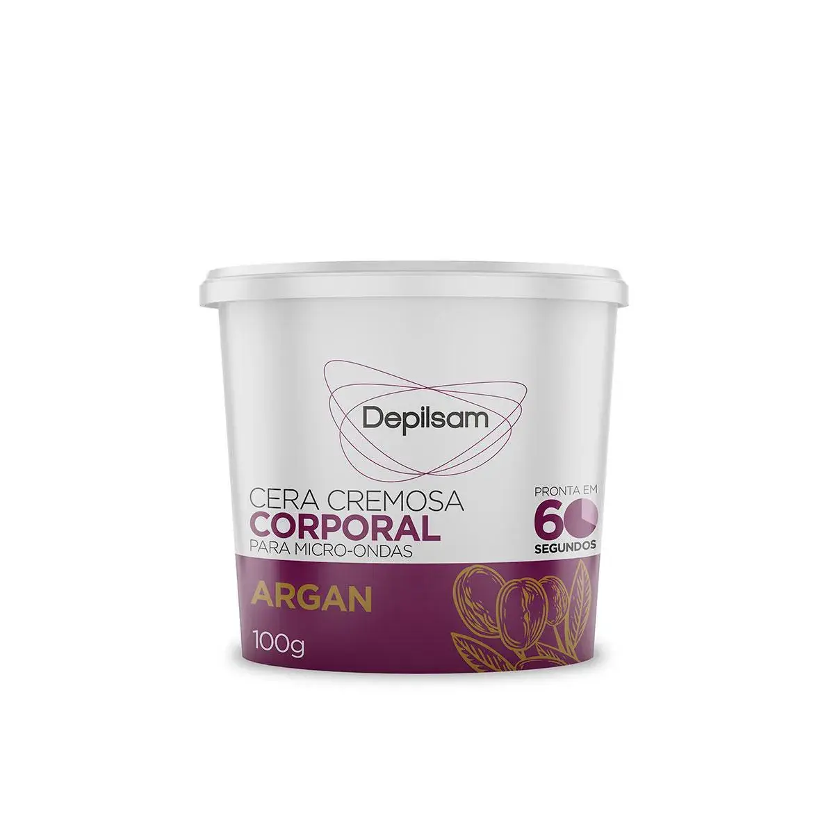 Cera Cremosa para Micro-ondas Depilsam Óleo de Argan com 100g