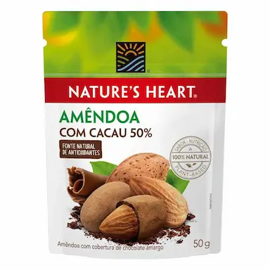 Snack Nature's Heart Amêndoa e Cacau com 50g