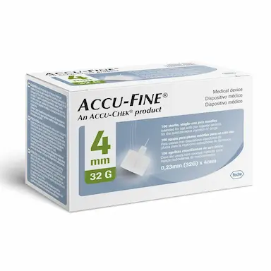 Agulha Accu Fine 4mm para Caneta Aplicadora de Insulina com 100 unidades