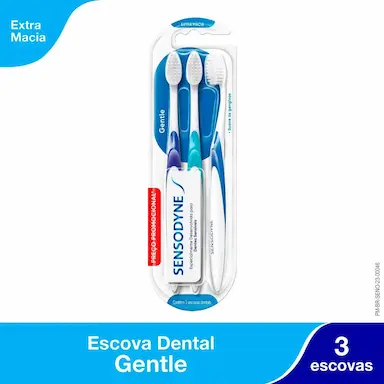 Kit Escova de Dente Sensodyne Gentle com 3 unidades