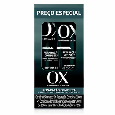 Kit OX Reparação Completa Shampoo com 200ml + Condicionador com 170ml