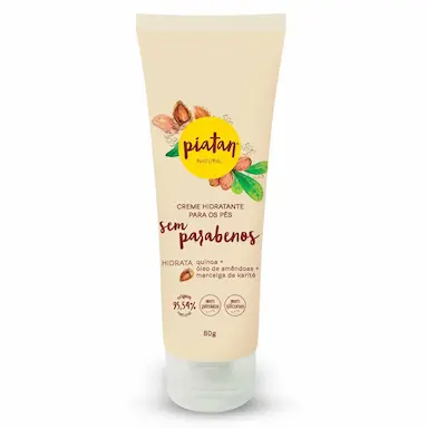 Creme Hidratante para os Pés Piatan Natural Sem Parabenos com 80g